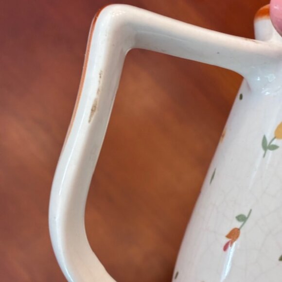 Vintage Davir Floral Crackle Glaze Teapot Retro Ceramic Cottageware Kitchen - Picture 10 of 12